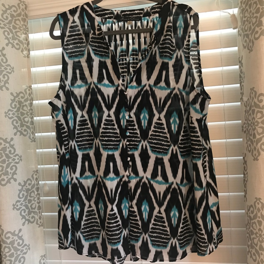 Rose & Olive Sleeveless Blouse